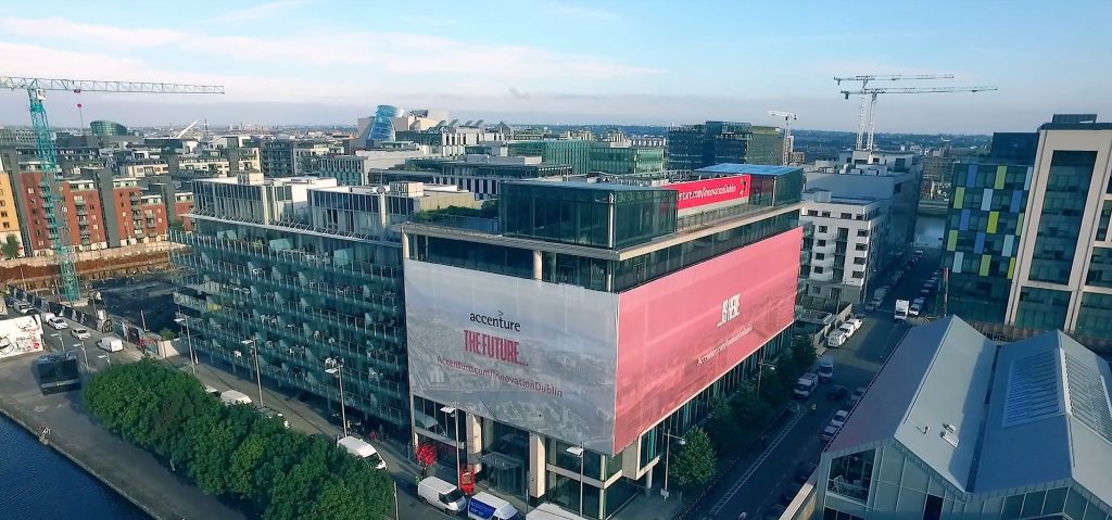 Aerial view of Accenture building
