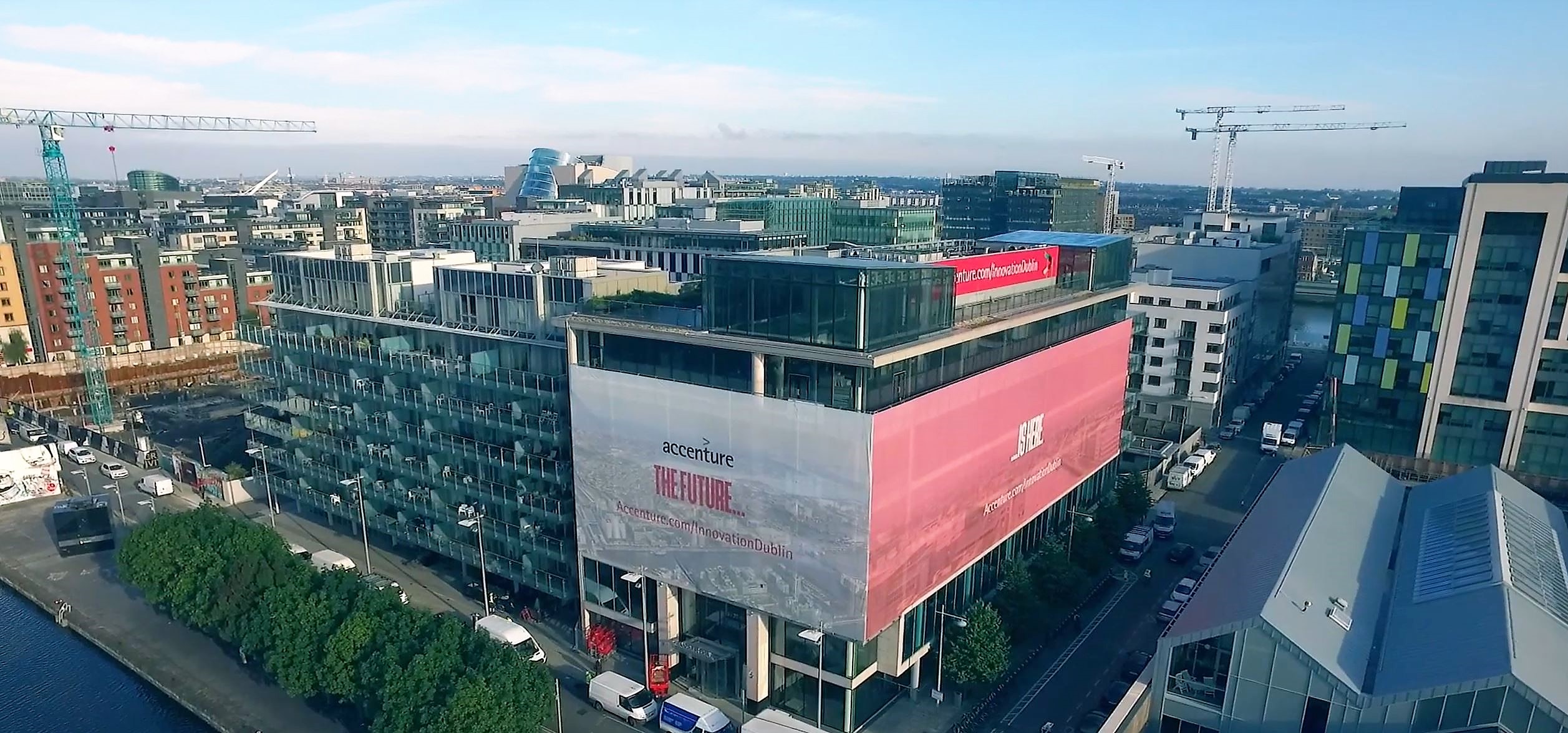 Aerial view of Accenture building